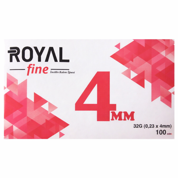 Royal Fine İnsülin Kalem İğnesi 32G 0,23 x 4 mm